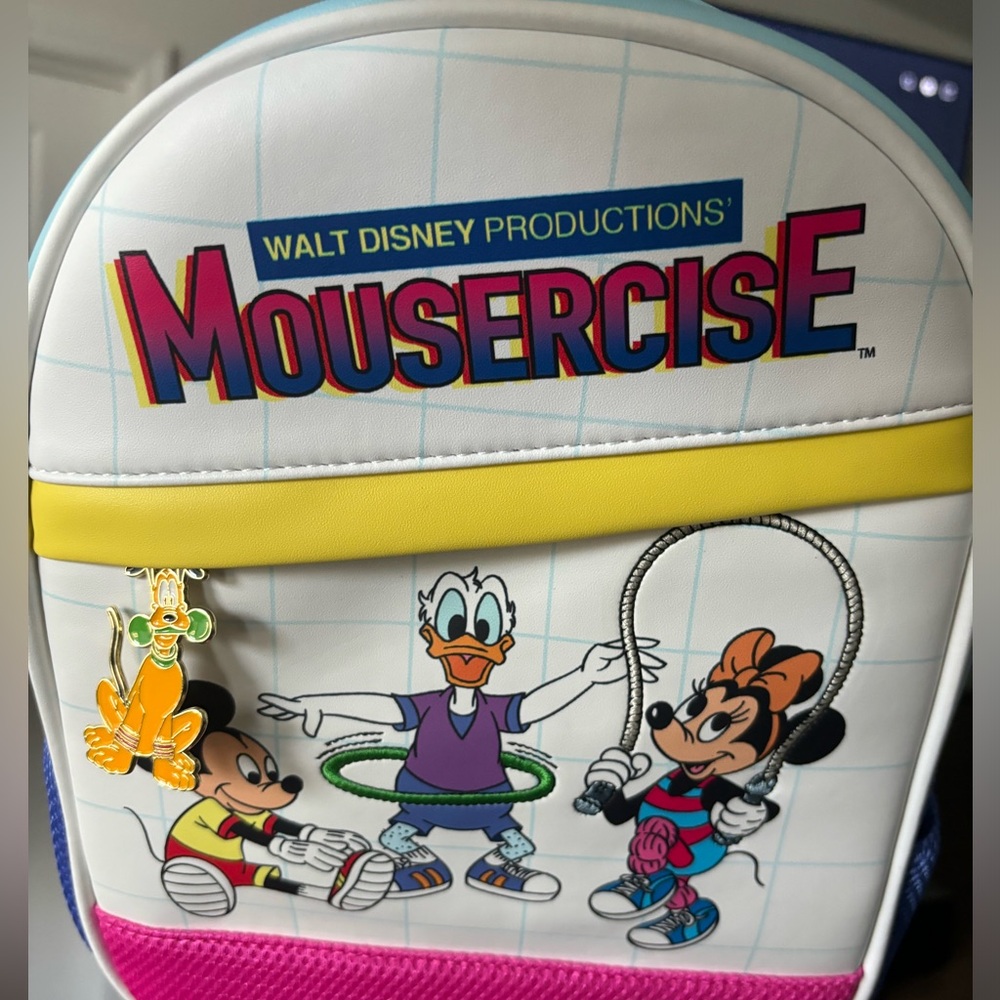 Disney Loungefly Mousercise Mickey Minnie Donald Mini Backpack NWT